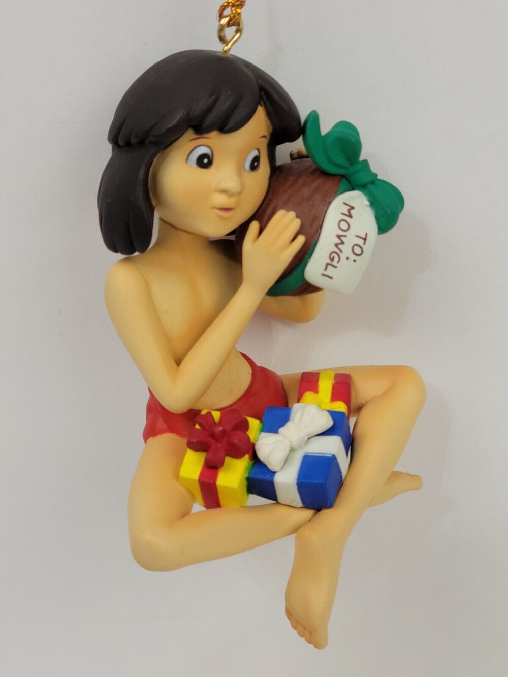 Vtg Disney Mowgli Coconut Jungle Book Christmas Ornament Grolier First Issue